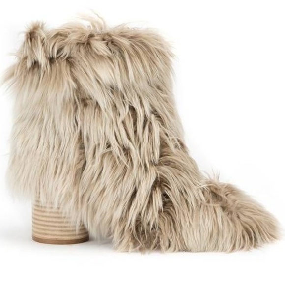 Maison Martin Margiela Shoes - MAISON MARGIELA Alpaca Wood-Heel 80mm Bootie